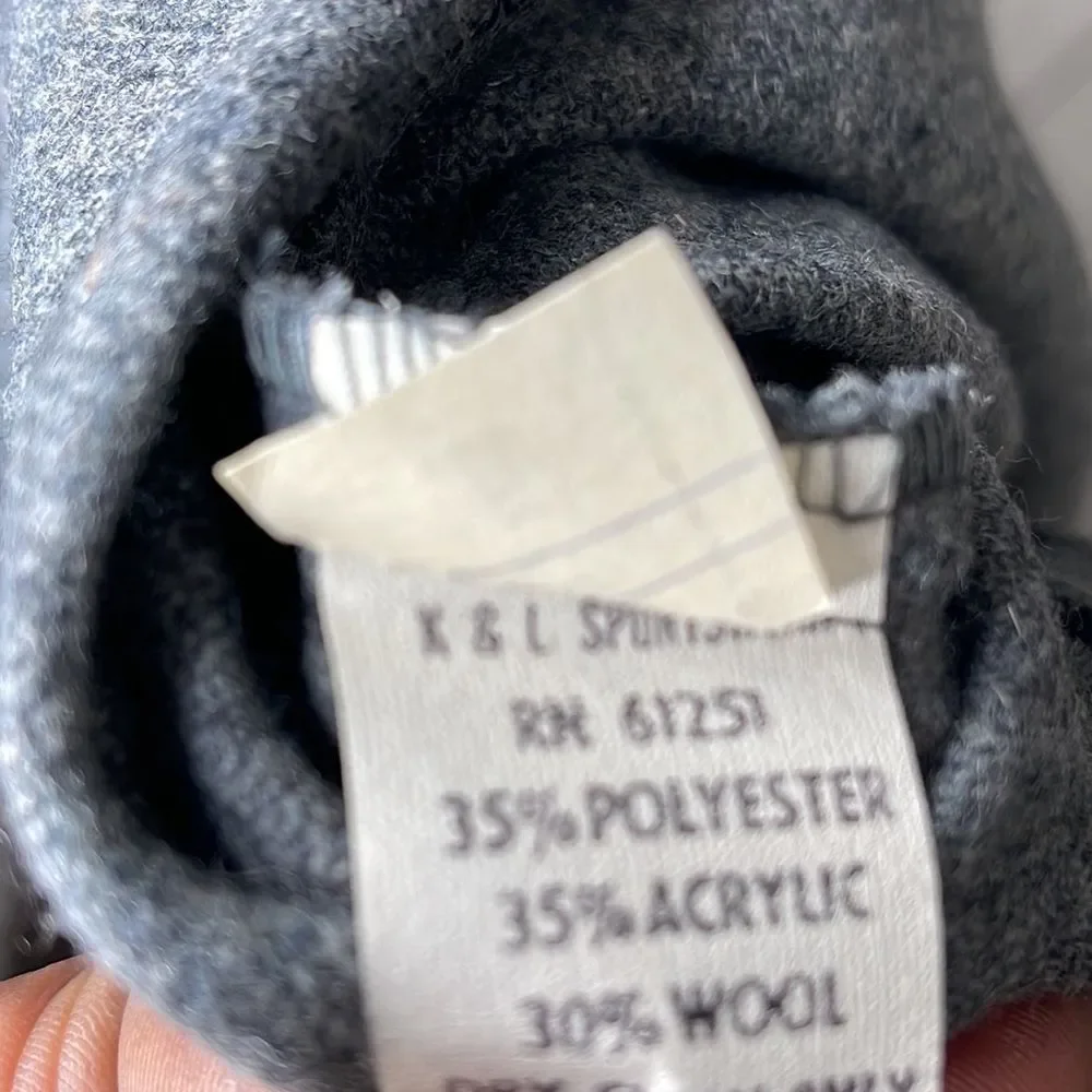 Vintage Gray Wool Blend A Line Skirt_9